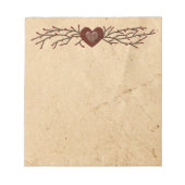 Primitive Country Heart Notepad Notizblock (Vorderseite)
