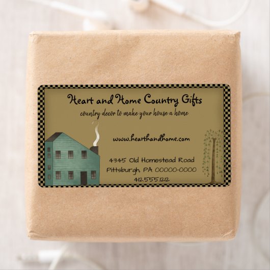 Primitive Country Saltbox House Checked Shipping (Insitu)