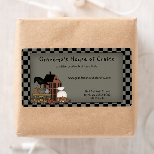 Primitive Country Saltbox House Crow Shipping (Insitu)