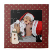 Primitive Country Snowman Custom Foto Tile Fliese (Vorderseite)