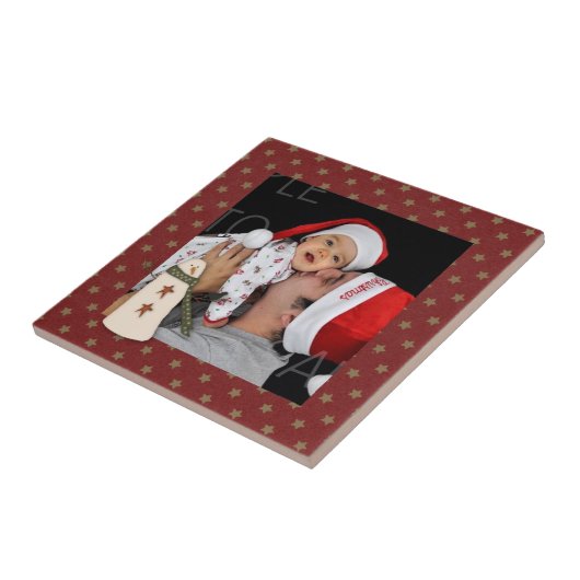 Primitive Country Snowman Custom Foto Tile Fliese (Seite)