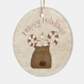 Primitive Country Snowmen Keramik Ornament (Links)