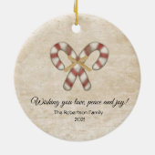 Primitive Country Snowmen Keramik Ornament (Hinten)