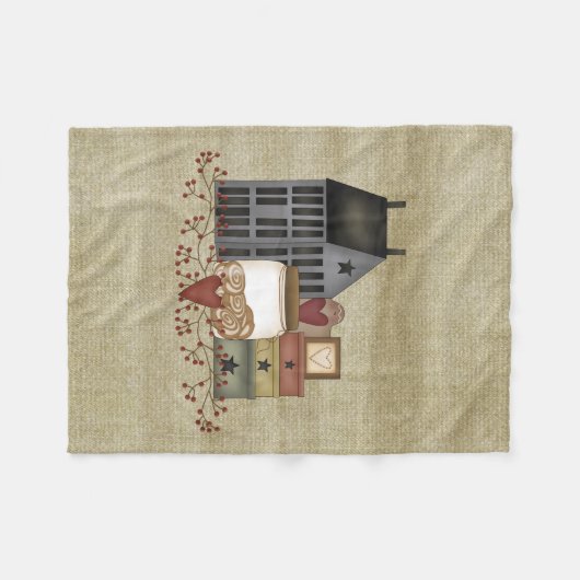 Primitive Country Whimsies Fleece Blanket (Vorderseite (Horizontal))