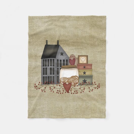 Primitive Country Whimsies Fleece Blanket (Vorderseite)