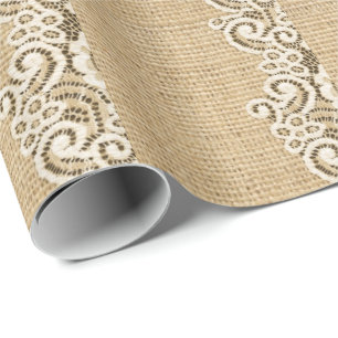 primitive Cowboy-Western-Berlauf und Spitze Geschenkpapier