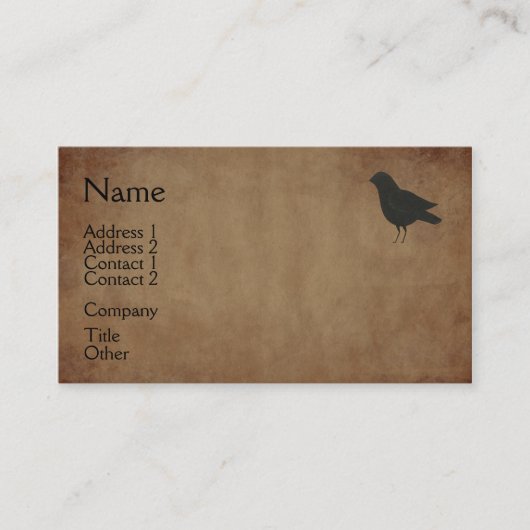Primitive Crow Visitenkarte (Vorderseite)