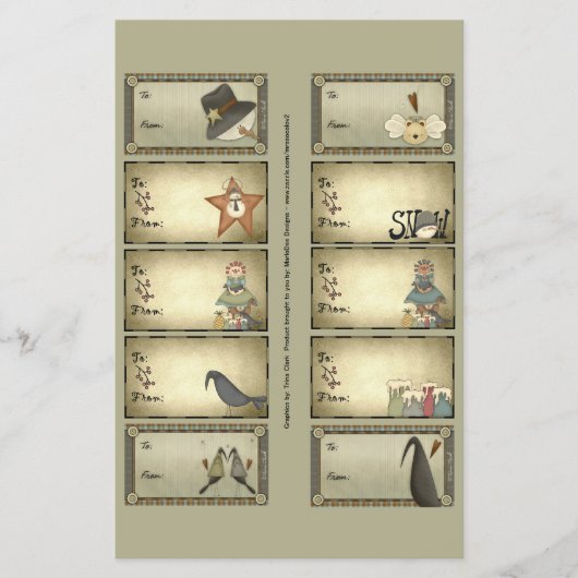 Primitive Dinge Geschenktasten auf einem Blatt - D (Vorne)