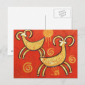 Primitive ethnische Big Horn Sheep Postkarte (Vorne/Hinten)