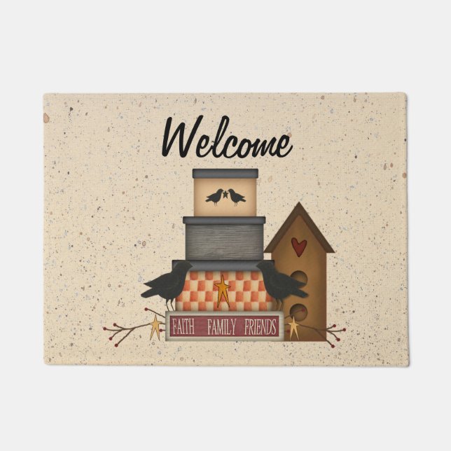 Primitive Faith Family Friends Door Mat Fußmatte (Vorderseite)