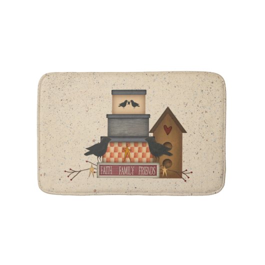 Primitive Familien Freunde des Glaubens Bath Mat Badematte (Vorderseite)
