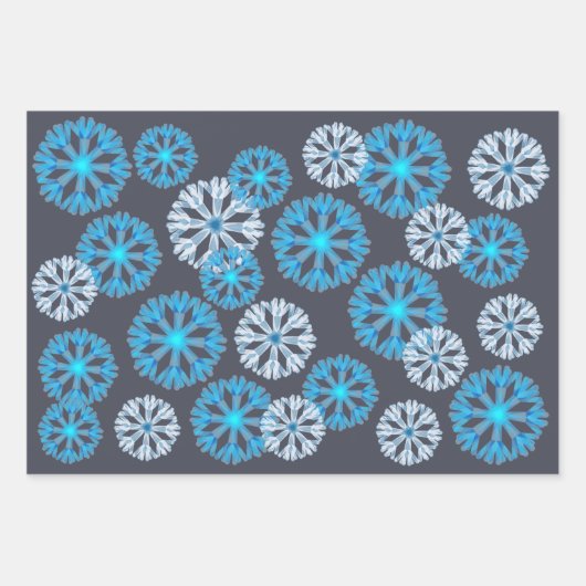 Primitive festliche Tauben Schneeflocken Weihnacht Geschenkpapier Set (Vorderseite 2)