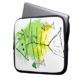 Primitive Fisch-Laptop-Tasche Laptopschutzhülle (Vorderseite Links)