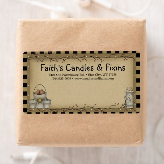 Primitive Fixins Rustic Kraft Shipping Label (Insitu)