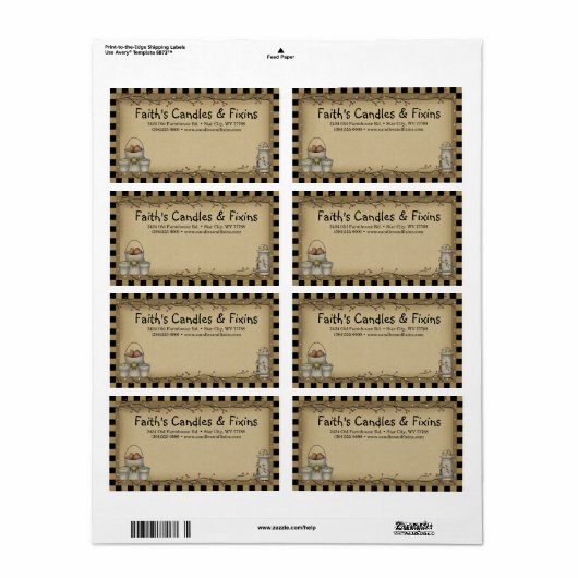 Primitive Fixins Rustic Kraft Shipping Label (Vorne)