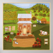 Primitive Folk Art Old Country Store Landtiere Poster (Vorne)