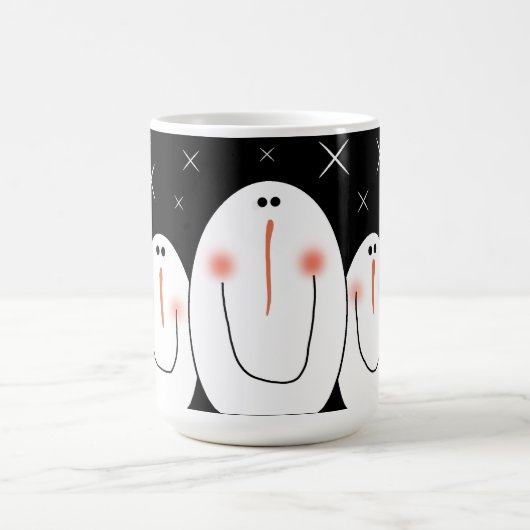Primitive Folk Art Snowman Kaffeetasse (Mittel)