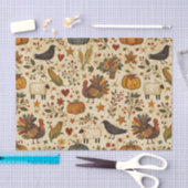 Primitive Folk Art Thanksgiving Seidenpapier (Handwerk)