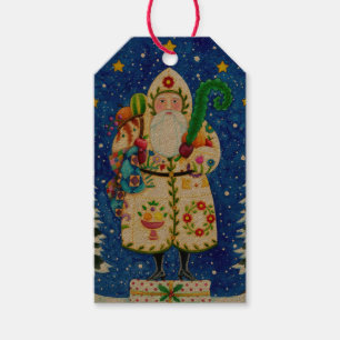PRIMITIVE FOLKART BALTIMORE QUILT VATER CHRISTMAS GESCHENKANHÄNGER