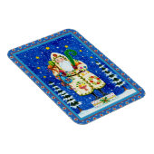 PRIMITIVE FOLKART BALTIMORE QUILT VATER CHRISTMAS MAGNET (Rechte Seite)