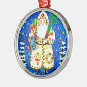 PRIMITIVE FOLKART BALTIMORE QUILT VATER CHRISTMAS ORNAMENT AUS METALL (Links)