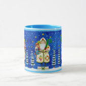 PRIMITIVE FOLKART BALTIMORE QUILT VATER CHRISTMAS TASSE (Zentrum)