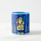 PRIMITIVE FOLKART BALTIMORE QUILT VATER CHRISTMAS ZWEIFARBIGE TASSE (Mittel)