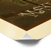 Primitive Folklorekunst Rise und Shine Farm Runder Poster (Ecke)