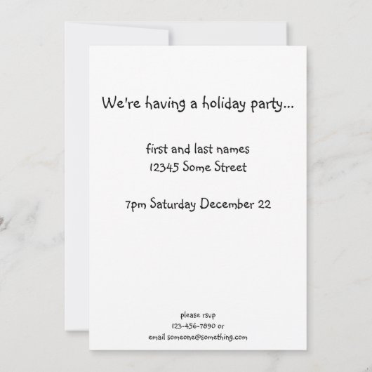 Primitive Folklorekunst Snowman Holiday Party Einladung (Rückseite)