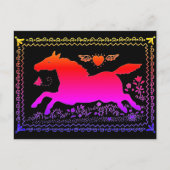 PRIMITIVE FOLKUNST, DIE DIE SILHOUETTE DER PFERDEQ POSTKARTE (Vorderseite)