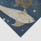 Primitive Frau mit Fischfischen dekoutiert Seidenpapier (Ausschnitt)