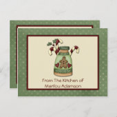 Primitive Gingerbrot Man Candy Canes Recipe Cards Postkarte (Vorne/Hinten)
