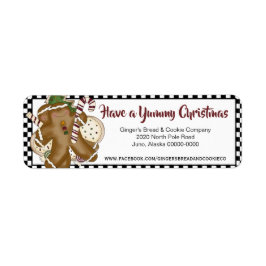 Primitive Gingerbrot Man gibt Adresse Etikett zurü