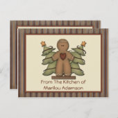 Primitive Gingerbrot Man Recipe Cards Postkarte (Vorne/Hinten)