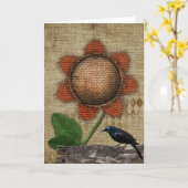 Primitive Grußkarte Karte (Gelbe Blume)
