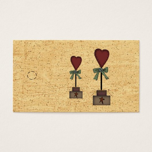 Primitive Heart Topiary Hang Tag (Vorderseite)