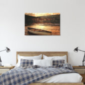 Primitive Holzkornreflexion Lake House Canoe Leinwanddruck (Insitu (Schlafzimmer))