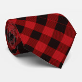Primitive Hütte Roter Büffel Karierter Lumberjack Krawatte (Gerollt)
