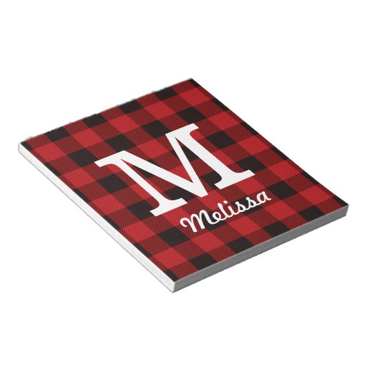 Primitive Hütte Roter Büffel Karierter Lumberjack Notizblock (angewinkelt)