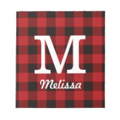 Primitive Hütte Roter Büffel Karierter Lumberjack Notizblock (Vorderseite)