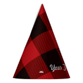 Primitive Hütte Roter Büffel Karierter Lumberjack Partyhütchen (Links)