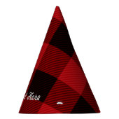 Primitive Hütte Roter Büffel Karierter Lumberjack Partyhütchen (Rechts)