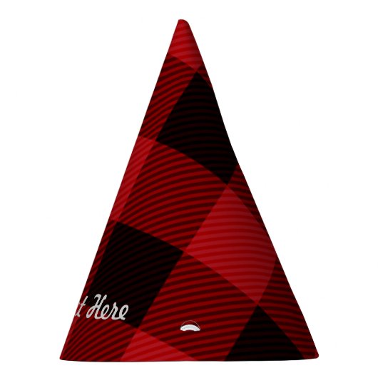 Primitive Hütte Roter Büffel Karierter Lumberjack Partyhütchen (Rechts)