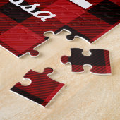 Primitive Hütte Roter Büffel Karierter Lumberjack Puzzle (Seite)