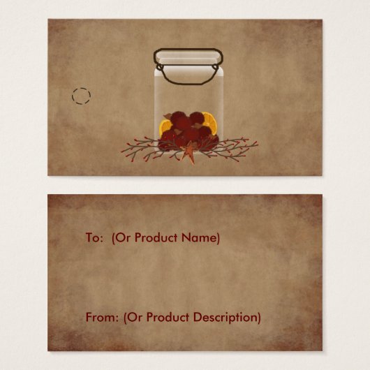 Primitive Jar Fixins Hang Tag (Vorne & Hinten)