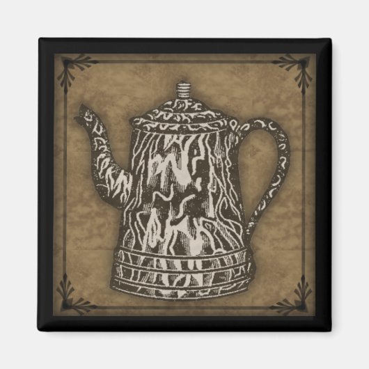 Primitive Kaffeekannen-Magnet. Magnet (Vorne)