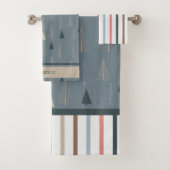 Primitive Kiefern auf Grau Badhandtuch Set (Insitu)
