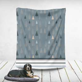 Primitive Kiefern auf Grau Fleecedecke