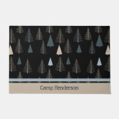 Primitive Kiefern auf schwarz Fußmatte (Vorderseite)