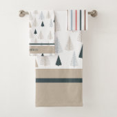 Primitive Kiefern auf Weiß Badhandtuch Set (Insitu)